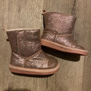 Pink Sparkly Light Winter Boots